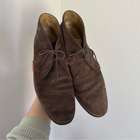 Cole Haan Grand Brown Suede Leather Almond Toe Cambridge Chukka Boots - Picture 5 of 10